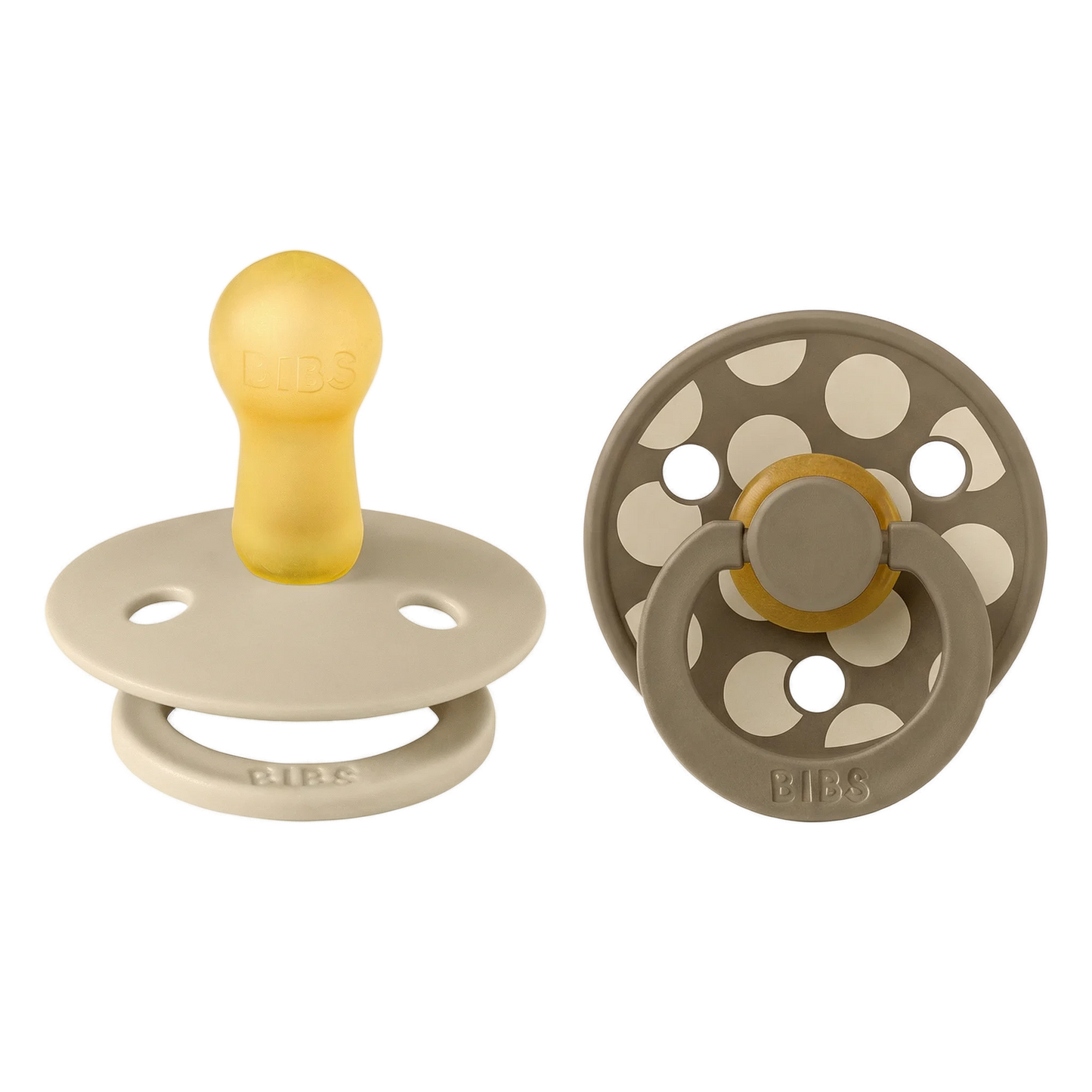 BIBS Pacifier 2PK - Polka Vanilla/Dark Oak