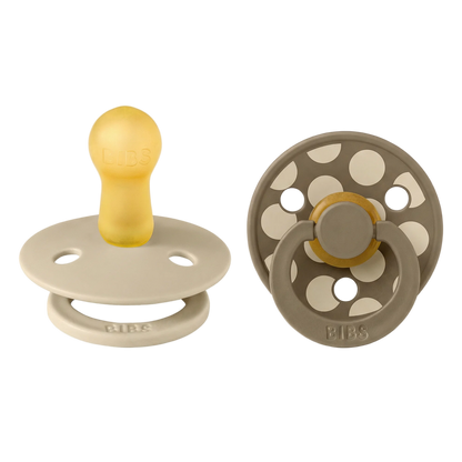 BIBS Pacifier 2PK - Polka Vanilla/Dark Oak