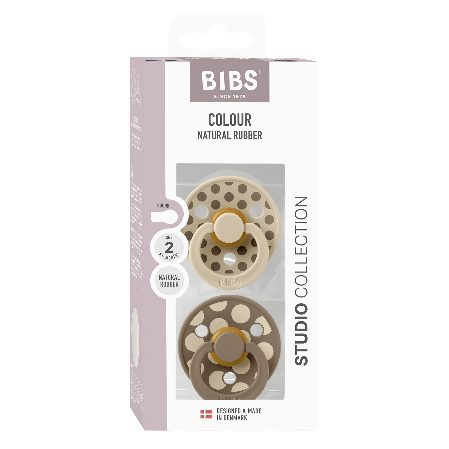 BIBS Pacifier 2PK - Polka Vanilla/Dark Oak