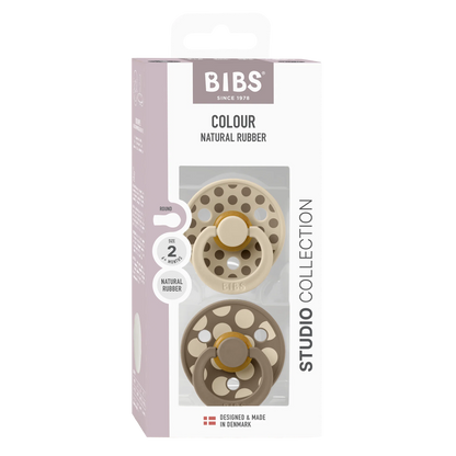 BIBS Pacifier 2PK - Polka Vanilla/Dark Oak