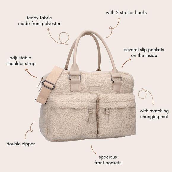 Diaper Bag - Cream Sherpa