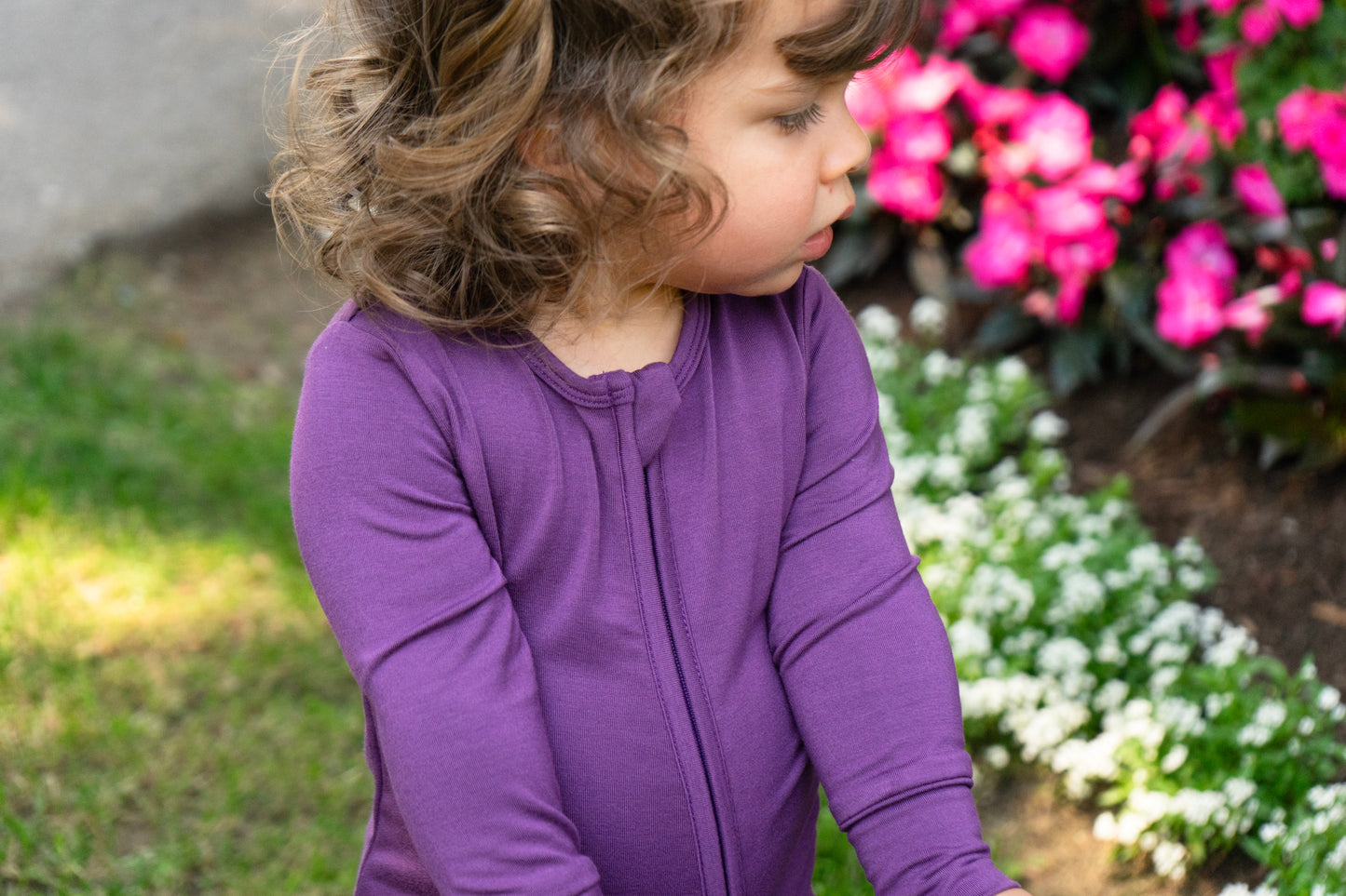 Footless Sleeper with Fold-Over Cuffs - Deep Plum