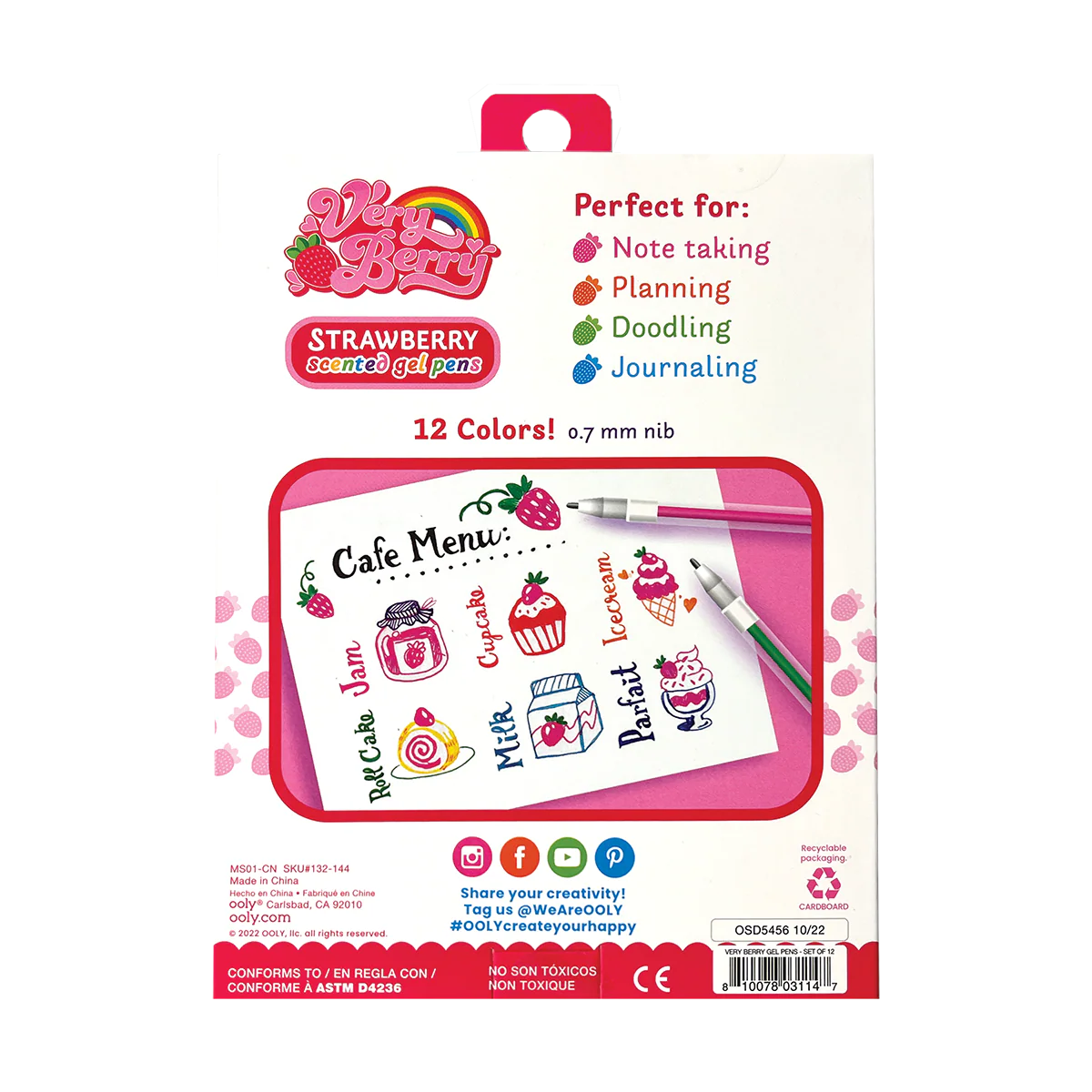 Very Berry: Strawberry Scented Gel Pens