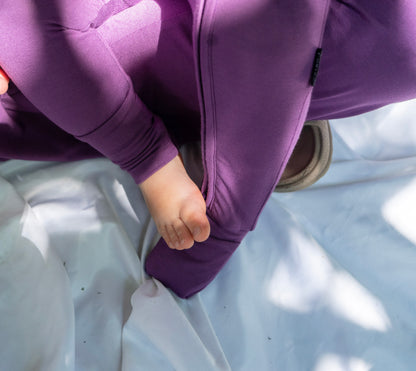 Footless Sleeper with Fold-Over Cuffs - Deep Plum