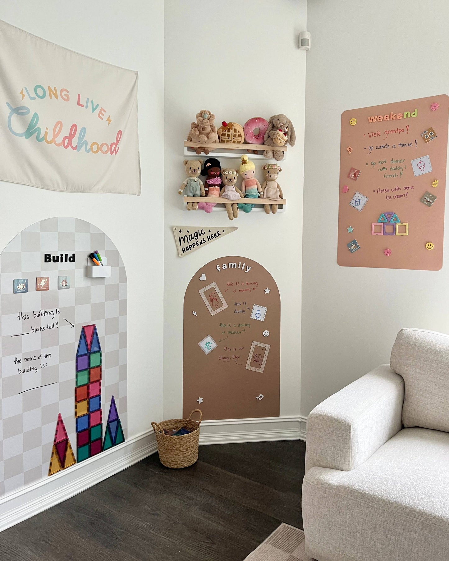 Magic Playwall - Rectangle Magnetic Wall Decal for Kids