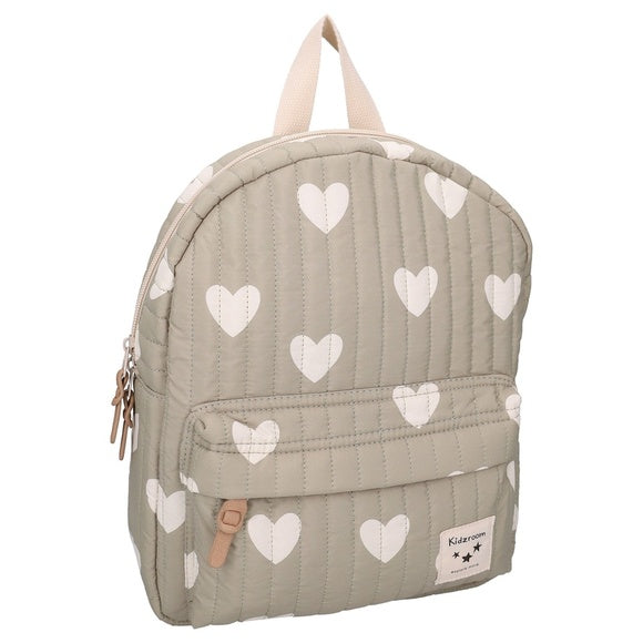 Mini Backpack - Quilted Green Hearts