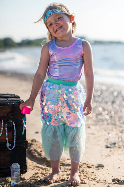 Bling Bling Mermaid Skirt and Hairclip Set - Pink