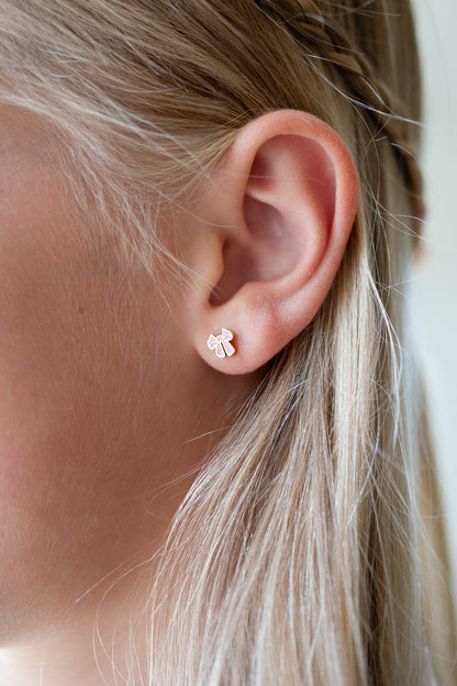 Earrings - Pink Bow Stud