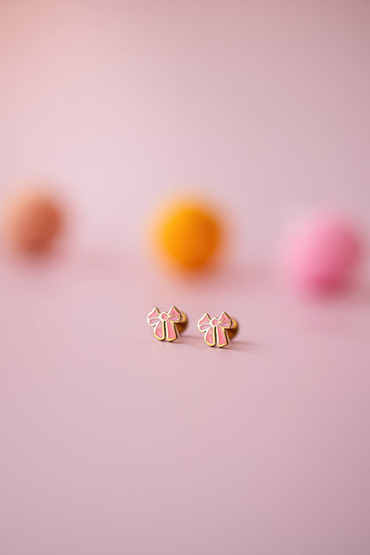 Earrings - Pink Bow Stud