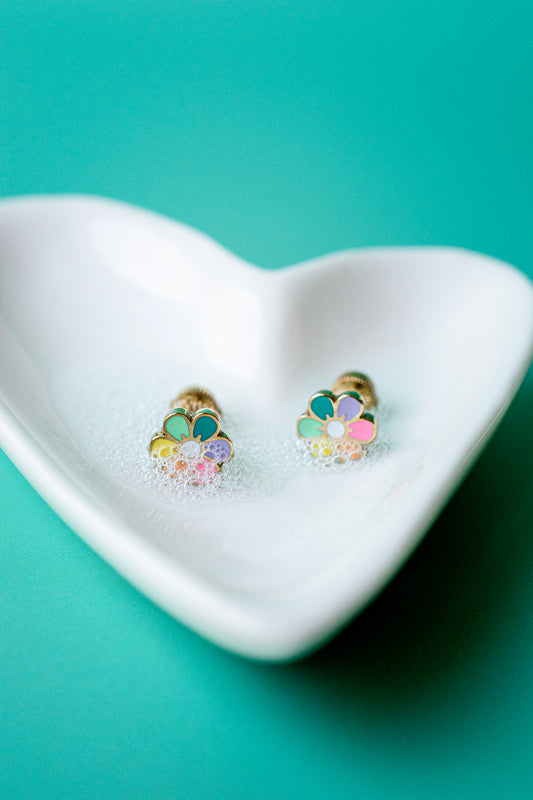Earrings - Rainbow Flower Stud
