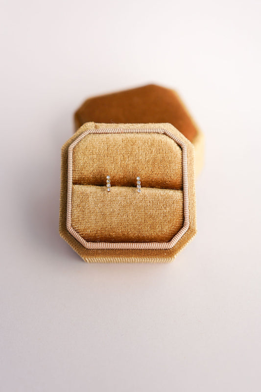 Earrings - CZ Bar Studs