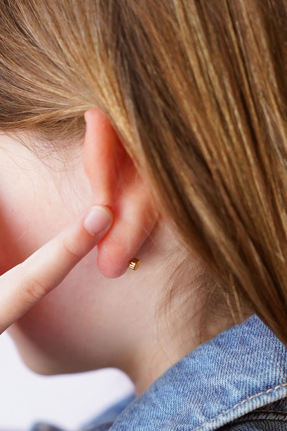 Earrings - CZ Bar Studs