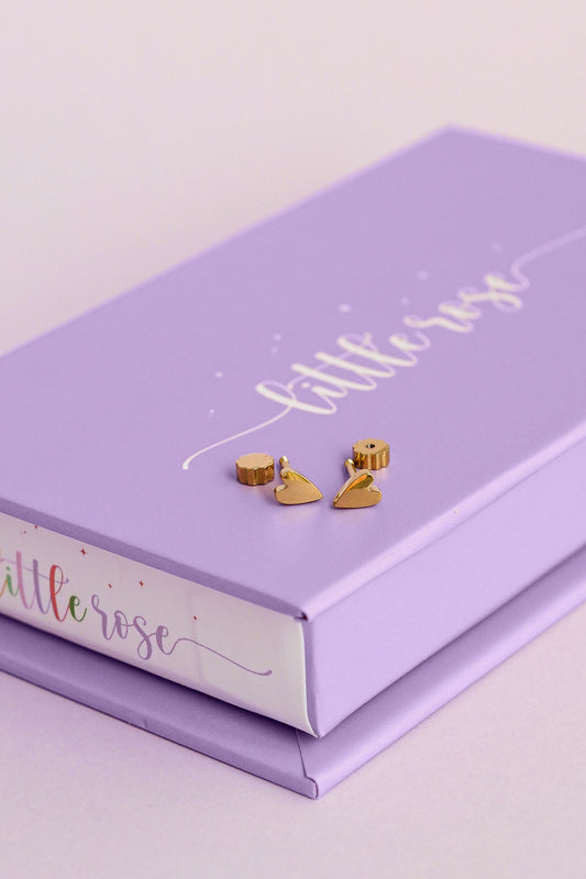 Earrings - Gold Heart Studs