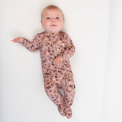 Footed Zipper Sleeper - Velvet Garden