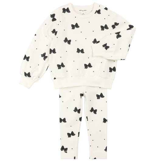 Black Bow Sweatshirt and Jogger set