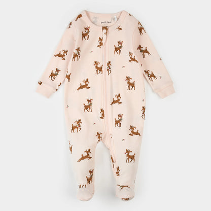 Reindeer  Footed Zipper Sleeper