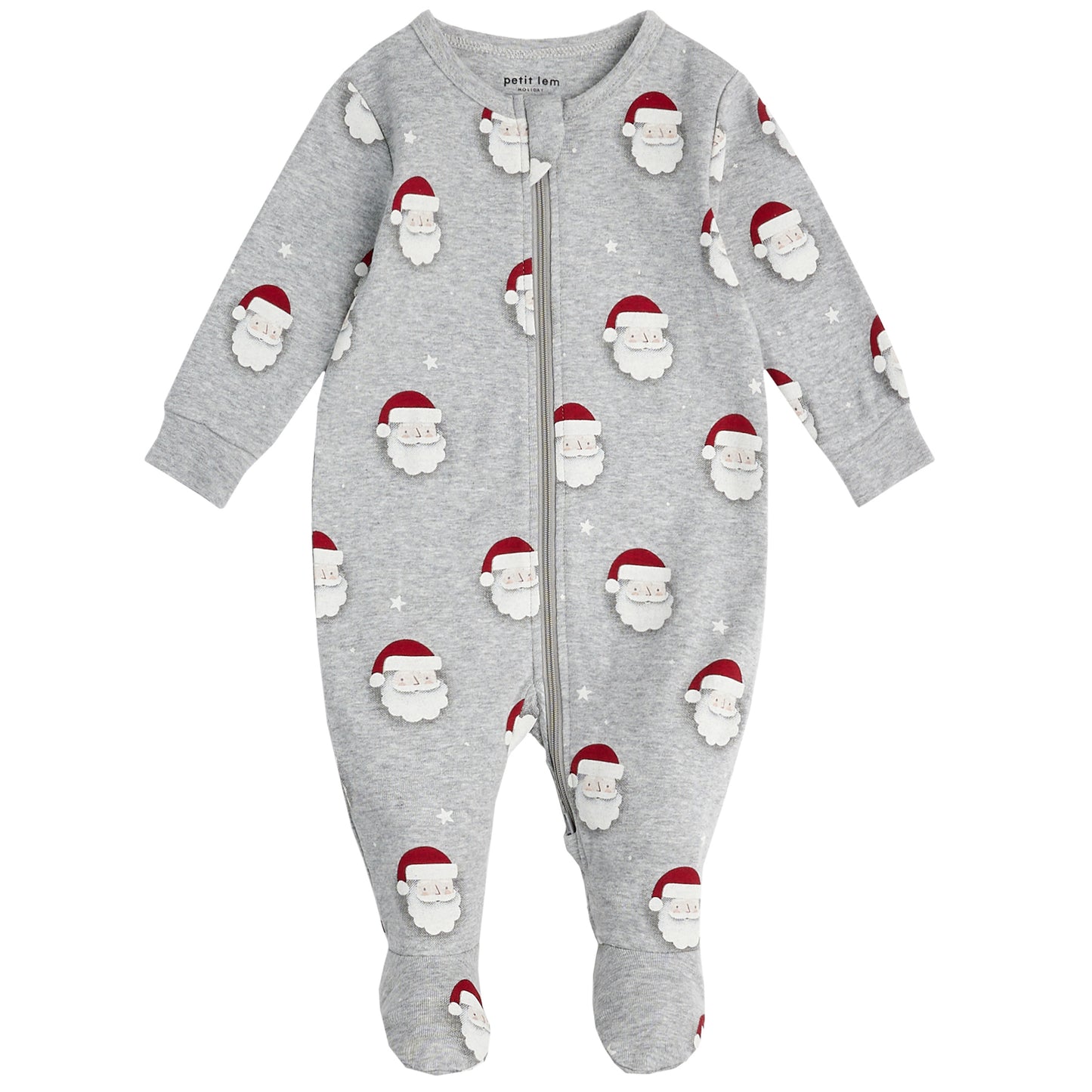 Santa Print Footed Zipper Sleeper