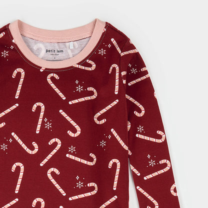Candycane Print PJ Set