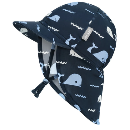 Sun Soft UV Baby Cap - Navy Whales Tales