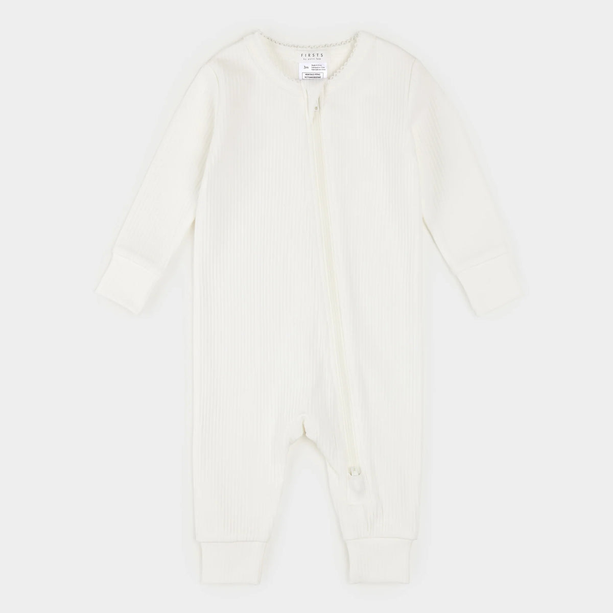 Modal Rib Frilled Sleeper - Ivory