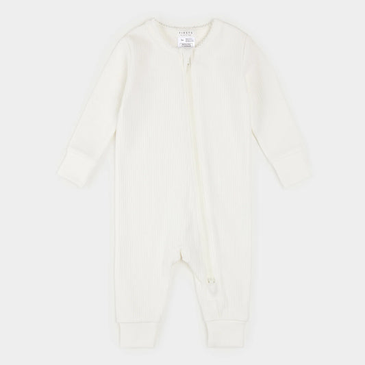 Modal Rib Frilled Sleeper - Ivory