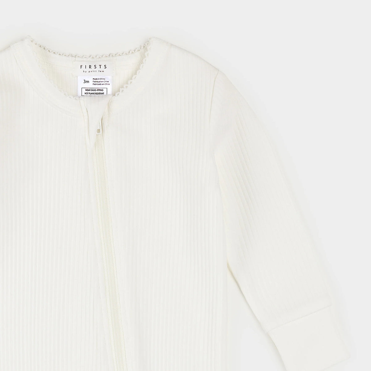 Modal Rib Frilled Sleeper - Ivory