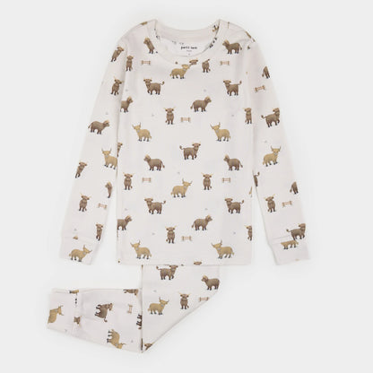 Long Sleeve PJ Set - Highland Cows