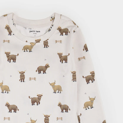 Long Sleeve PJ Set - Highland Cows