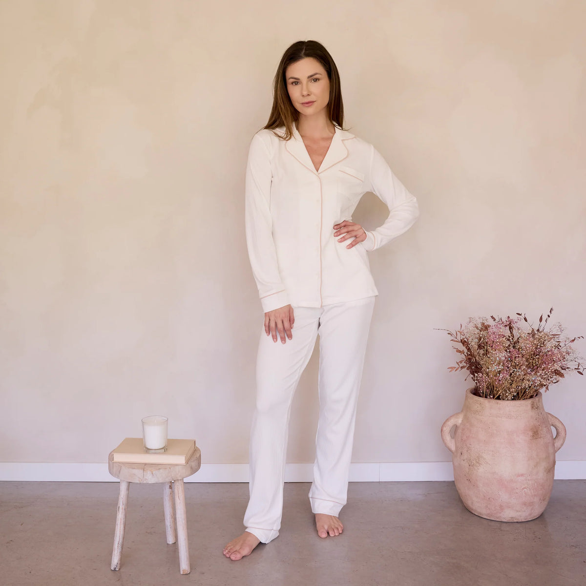 Modal Rib Women's Sleep Set - Ivory