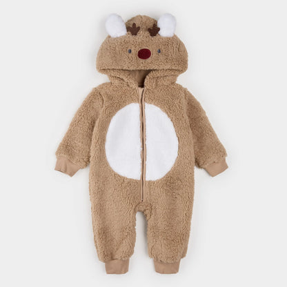 Littlest Reindeer Sherpa Playsuit