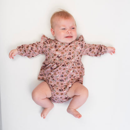 Long Sleeve Skirted Onesie - Velvet Garden