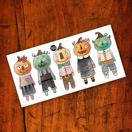 Temporary Tattoos - Pumpkin Scarecrows