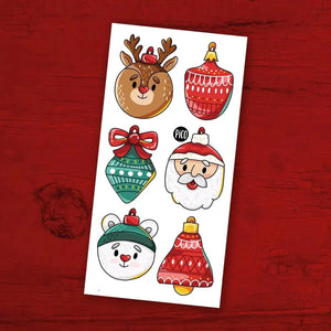 Temporary Tattoos - Christmas Ornaments