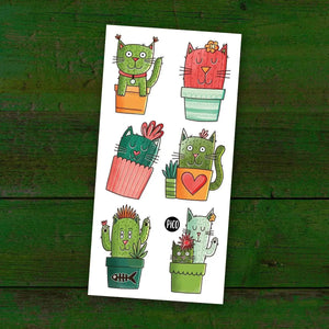 Temporary Tattoos - Cactus Cats