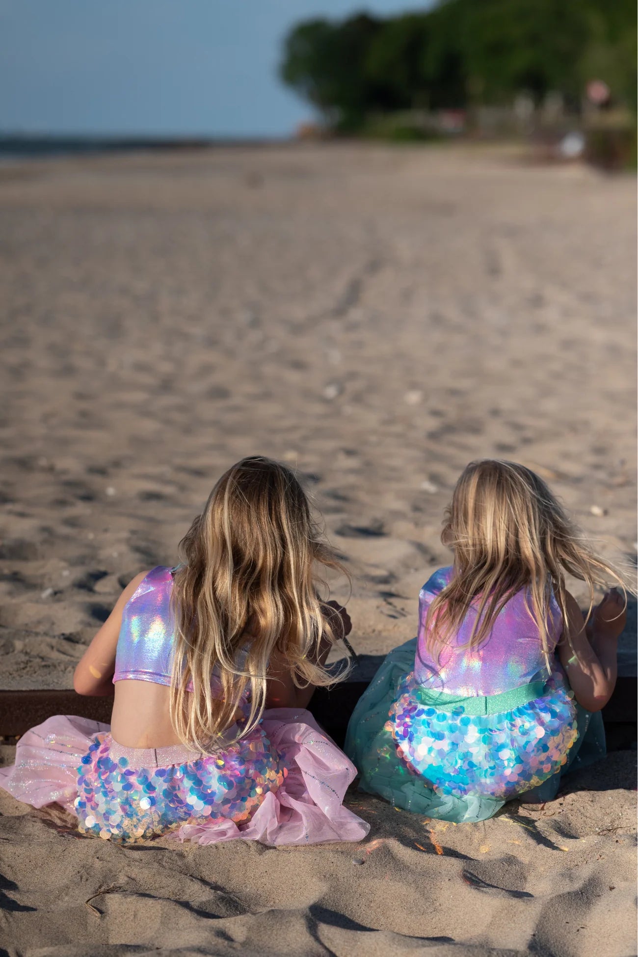 Bling Bling Mermaid Skirt and Hairclip Set - Pink