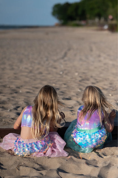 Bling Bling Mermaid Skirt and Hairclip Set - Pink