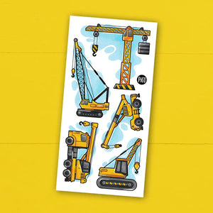 Temporary Tattoos - Construction Cranes