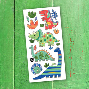 Temporary Tattoos - Colourful Dinosaurs