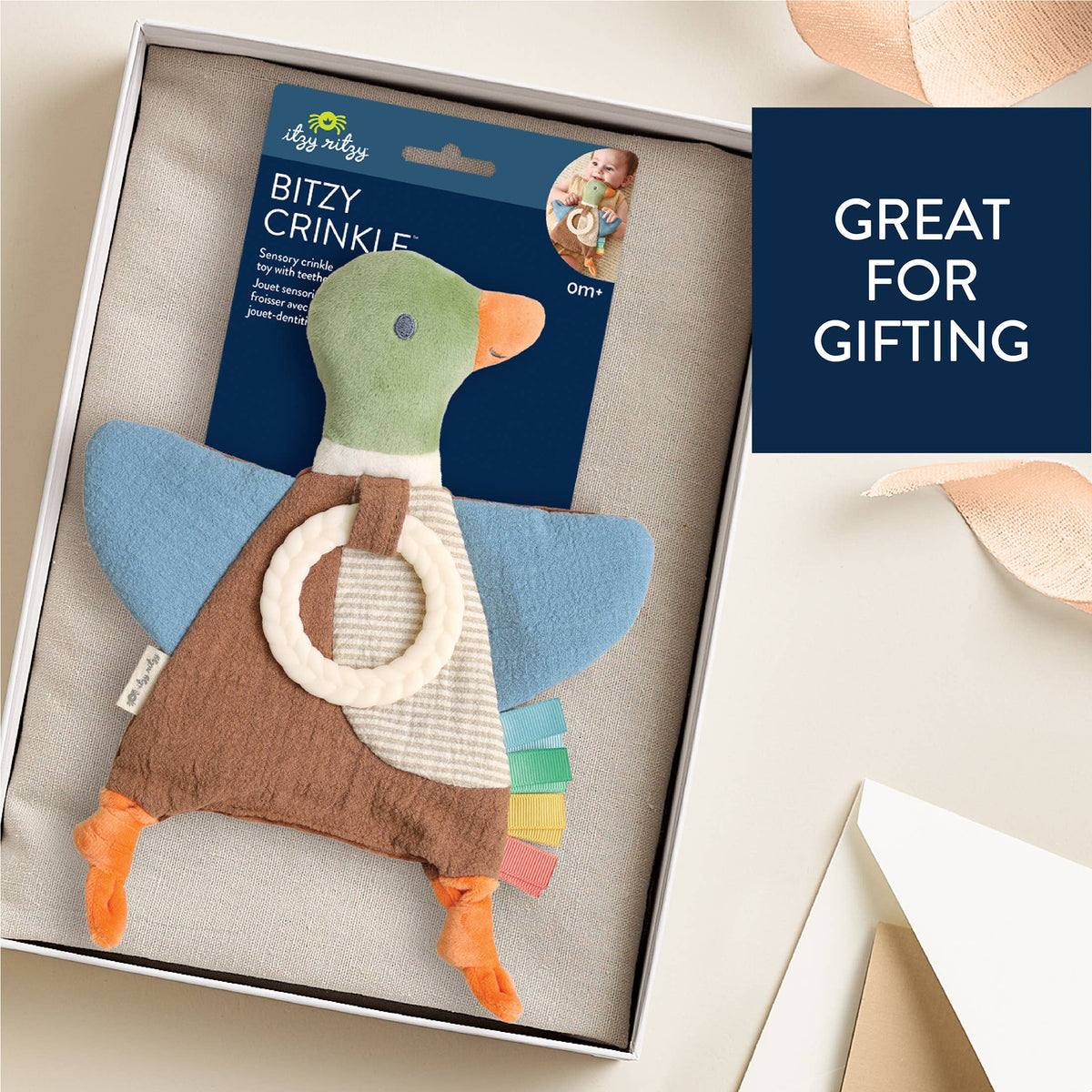 Bitzy Crinkle™ Sensory Toy With Teether
