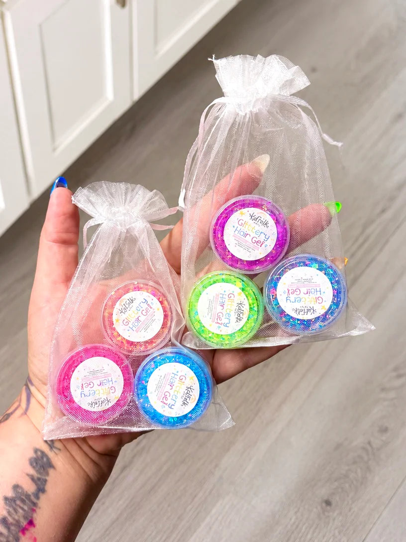 Glittery Hair Gel Mini Trio Pack - Assorted Colours