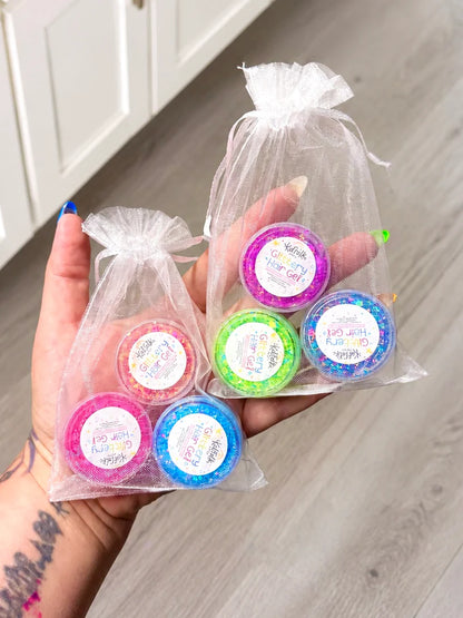 Glittery Hair Gel Mini Trio Pack - Assorted Colours