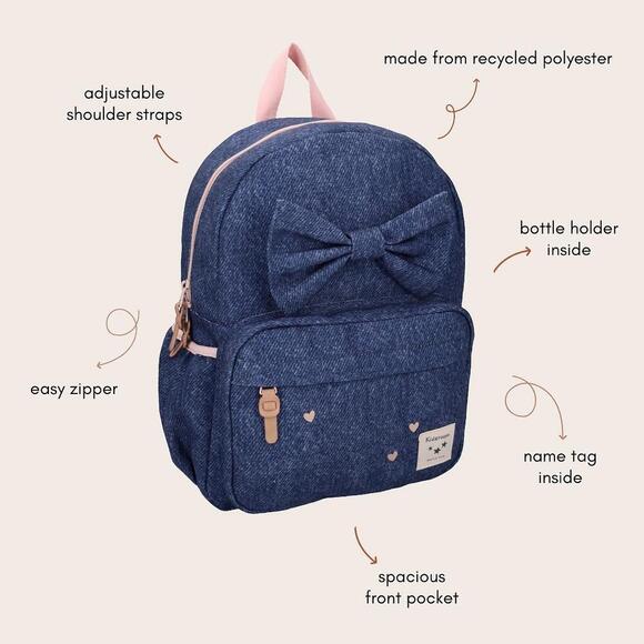Small Backpack - Denim Bow