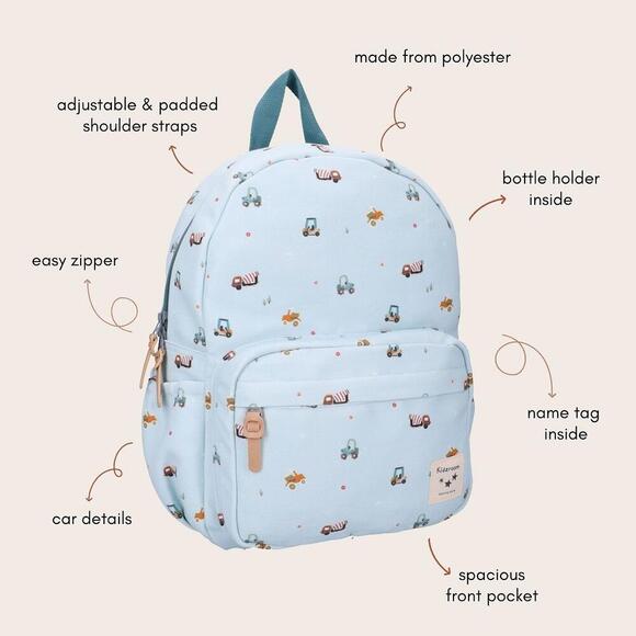 Small Backpack - Blue Vehicles