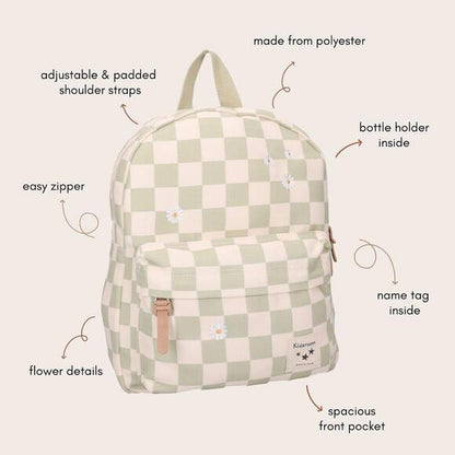 Mini Backpack - Daisy Sage Check
