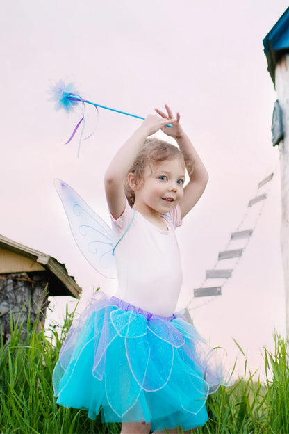 Fancy Flutter Skirt Sets with Wings & Wands - Blue
