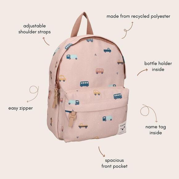 Mini Backpack - Brown Trucks