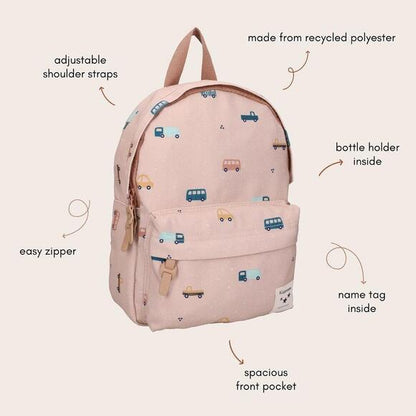 Mini Backpack - Brown Trucks
