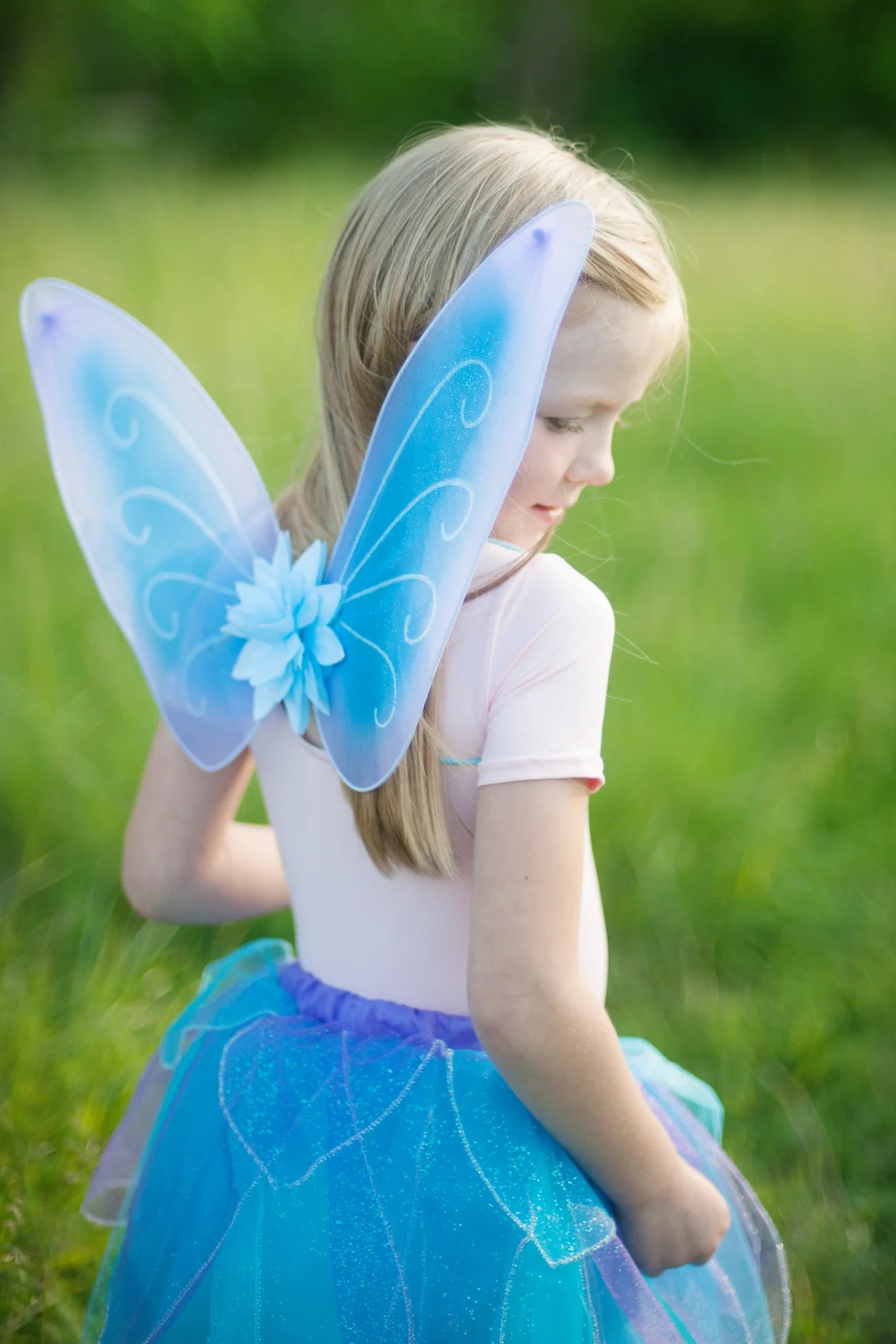 Fancy Flutter Skirt Sets with Wings & Wands - Blue