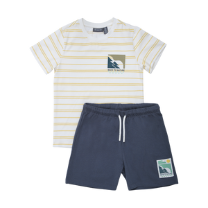 T-Shirt & Shorts Set - Yellow Stripe