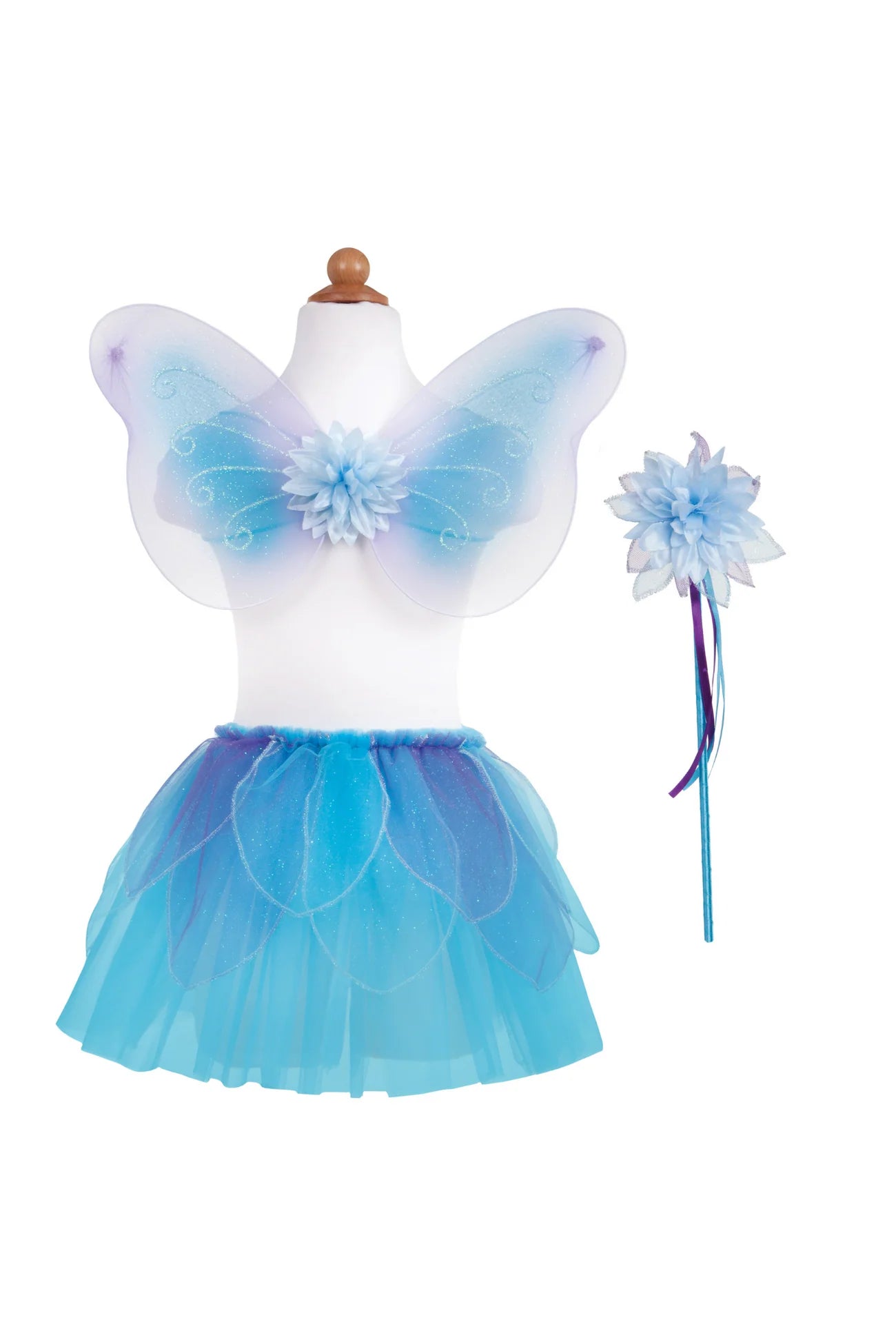 Fancy Flutter Skirt Sets with Wings & Wands - Blue